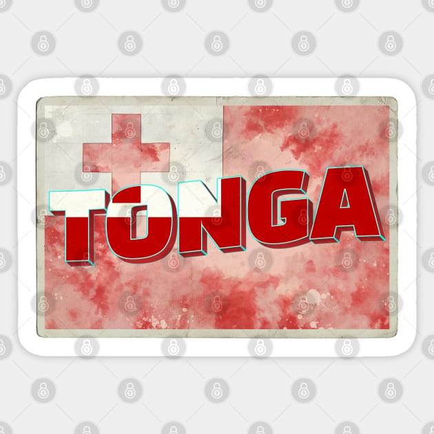 Tonga vintage style retro souvenir Sticker by DesignerPropo